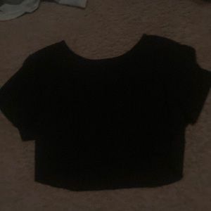 Black ribbed crop top